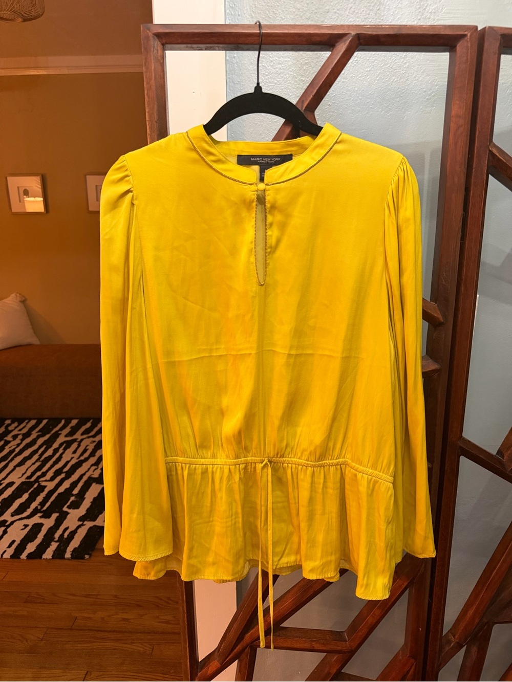 Marc New York golden yellow tie-waist blouse
